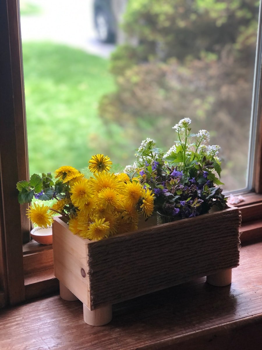 a basket of flowers